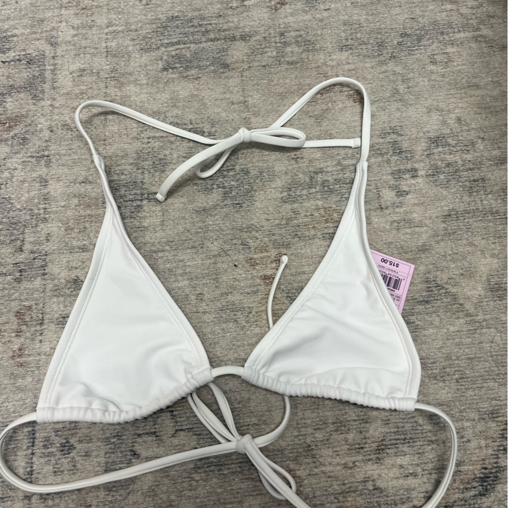 White Target Triangle Bikini Top